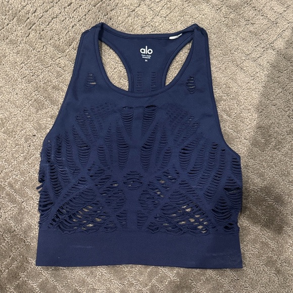 ALO Yoga Tops - ALO Yoga Navy Tank Top